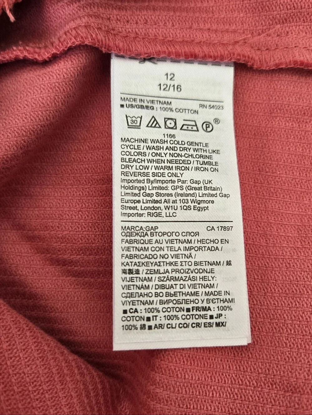GAP Corduroy Mini Skirt Womens 12 Pink Full Zip Front Cotton A-Line Magenta New